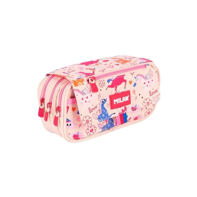 MILAN PORTATODO 4 CREMALLERAS CON SOLAPA SERIE ESPECIAL FLOWICORN