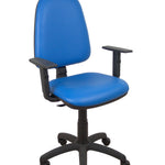Silla Ayna similpiel azul brazos regulables