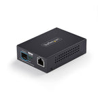 Conversor de Medios de Fibra 10GbE SFP+ - RJ-45 a SFP+ 10GBASE-X - Monomodo - Multimodo - Tramas Jumbo de 16K - TAA