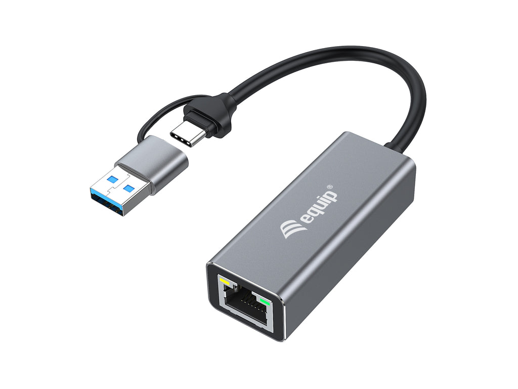 Adaptador de USB-C a 2 5 Gigabit Ethernet de red (USB-C+A)