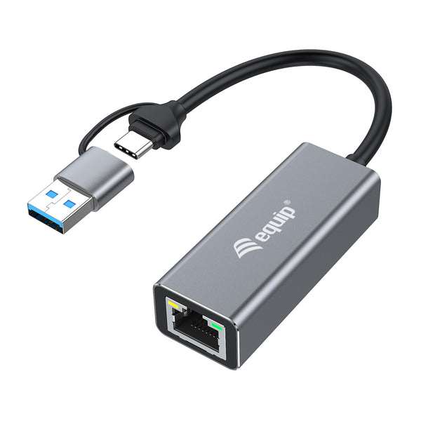 Adaptador de USB-C a 2 5 Gigabit Ethernet de red (USB-C+A)