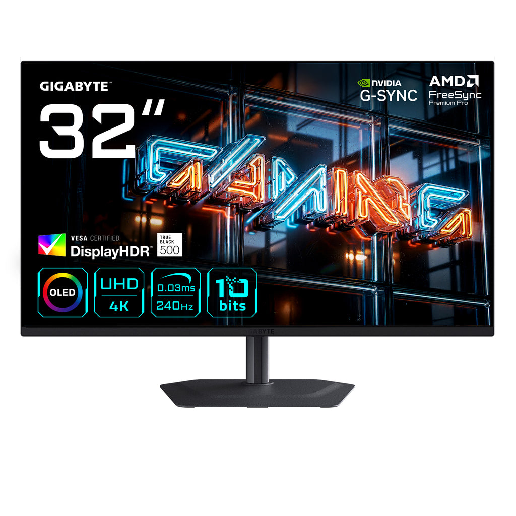 MO32U24 Monitor Gaming OLED 32 4K UHD - 3840 x 2160  240Hz  0.03ms  300 cd/m  G-Sync Compatible  FreeSync Premium Pro  Display HDR True Black 500  HDMI 2.1  DisplayPort 1.4