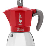 Moka Induktion Cafetera italiana 0 28 L Rojo  Acero inoxidable