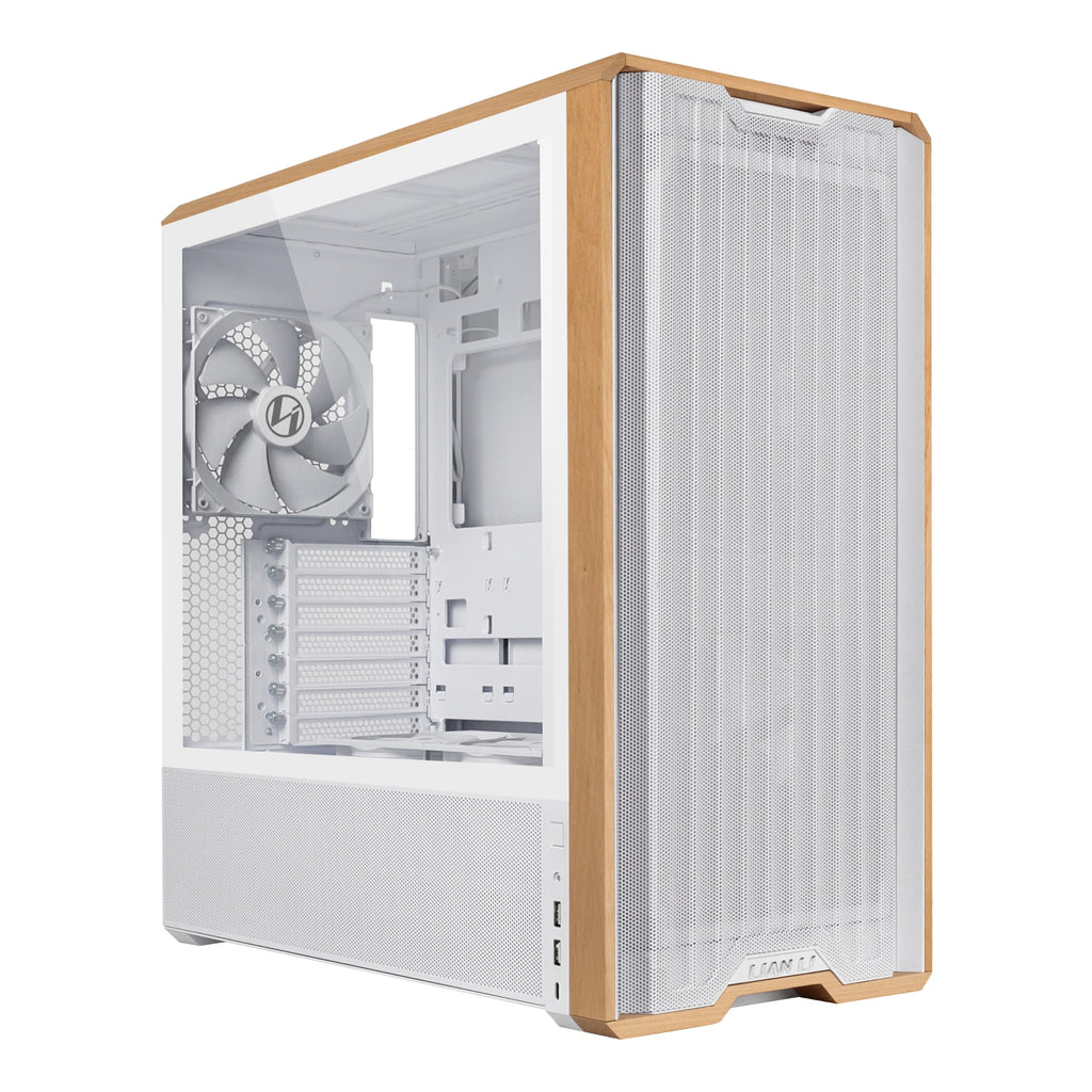 Lancool LAN217W carcasa de ordenador Midi Tower Blanco  Madera