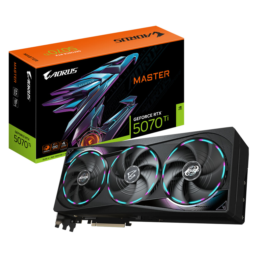 AORUS GeForce RTX 5070 Ti MASTER 16G Tarjeta Grfica - 16GB GDDR7  256 bits  PCI-E 5.0  2670 MHz Core Clock  3 x DP 2.1a  1 x HDMI 2.1b  NVIDIA DLSS 4  GV-N507TAORUS M-16GD