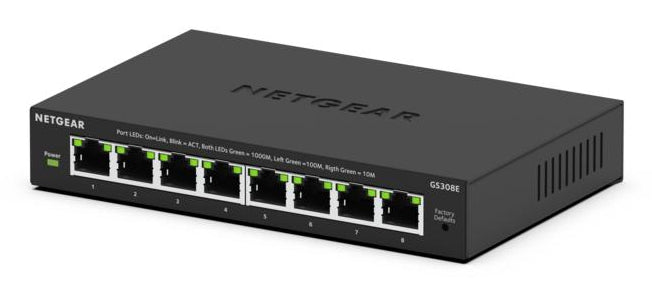 GS308E Gestionado L2/L3 Gigabit Ethernet (10/100/1000) Negro