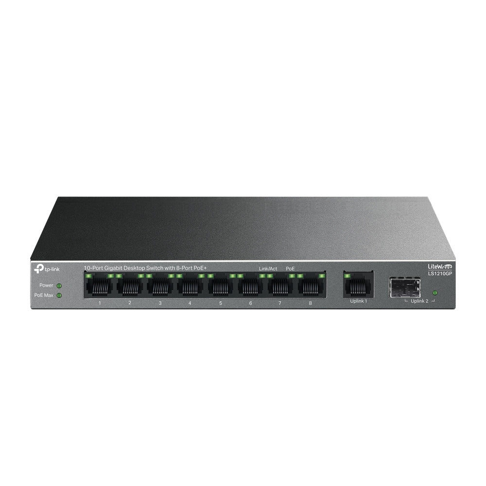 LiteWave LS1210GP switch No administrado Gigabit Ethernet (10/100/1000) Energa sobre Ethernet (PoE) Negro