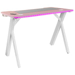 MGD100RGB  Mesa Gaming Ergonmica RGB  Alfombrilla XXL  Soporte Auriculares y Bebida  Escritorio PC  100x60cm  Rosa