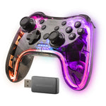 Gamepad Inalmbrico 2.4GPRO  Neon RGB  Vibracin Hptica Dual  Joysticks Analgicos  Mando para PC  PS3  PS4  XBOX360  Raspberry Pi  Mac  Android  MGP-24  Transparente