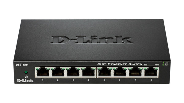 DES-108 switch No administrado L2 Gigabit Ethernet (10/100/1000) Escritorio Negro