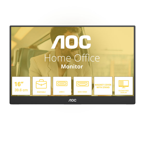 16T20E2 monitor o TV porttil Monitor porttil Negro 39 6 cm (15.6") LED 1920 x 1080 Pixeles