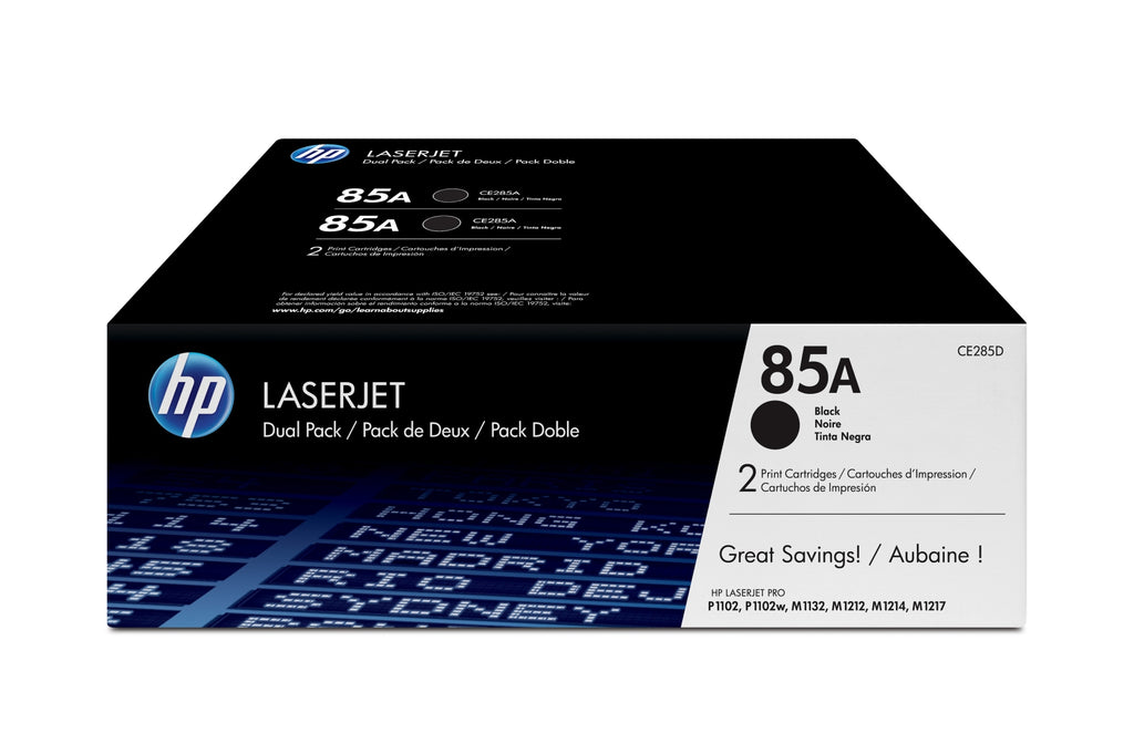 Pack de ahorro de 2 cartuchos de tner original LaserJet 85A negro