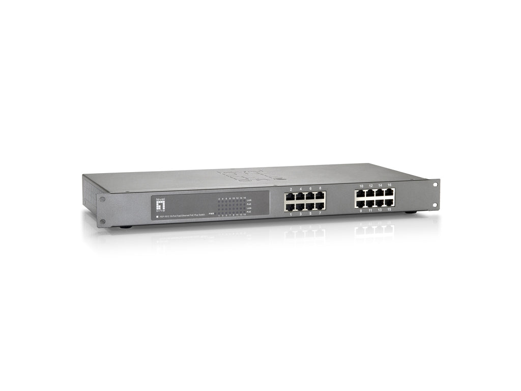 Switch Fast Ethernet PoE de 16 puertos  480W  802.3at PoE+