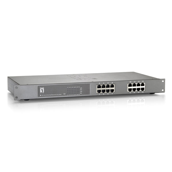 Switch Fast Ethernet PoE de 16 puertos  480W  802.3at PoE+