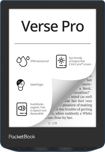 Verse Pro lectore de e-book Pantalla tctil 16 GB Wifi Negro  Azul