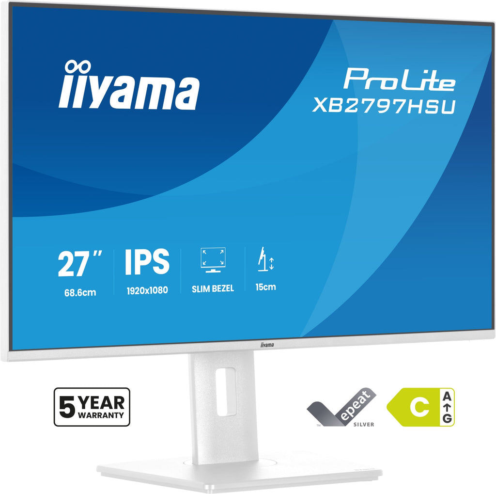 ProLite XB2797HSU-W1 pantalla para PC 68 6 cm (27") 1920 x 1080 Pixeles Full HD LED Blanco