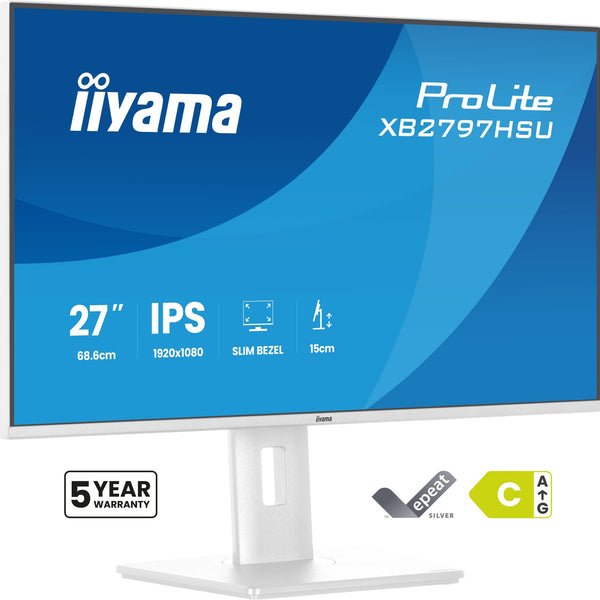 ProLite XB2797HSU-W1 pantalla para PC 68 6 cm (27") 1920 x 1080 Pixeles Full HD LED Blanco