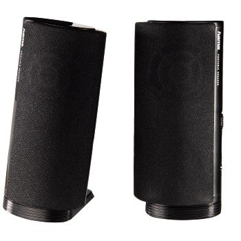 Altavoz estreo con conexin USB A y Jack de 3 5mm  control de volumen integrado  color negro.