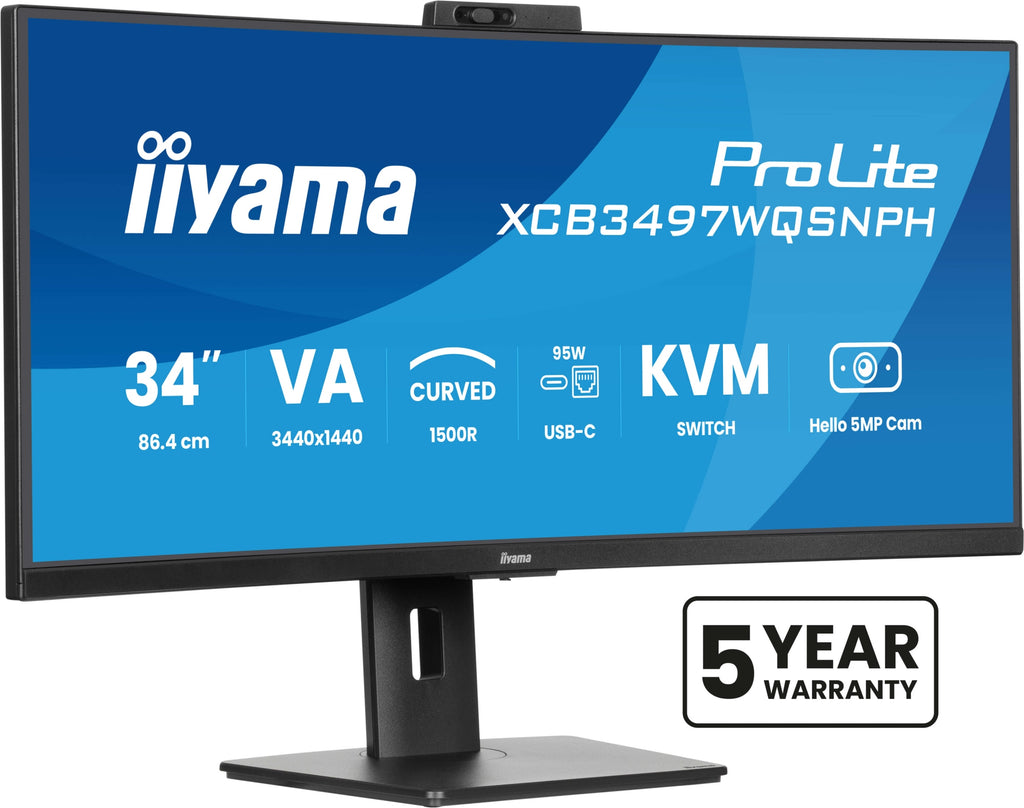 ProLite XCB3497WQSNPH-B1 pantalla para PC 86 4 cm (34") 3440 x 1440 Pixeles UltraWide Quad HD LED Negro
