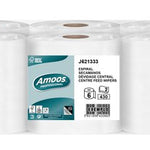 BOBINA DE PAPEL MECHA AMOOS 2 CAPAS 125M - Pack de 6 unidades