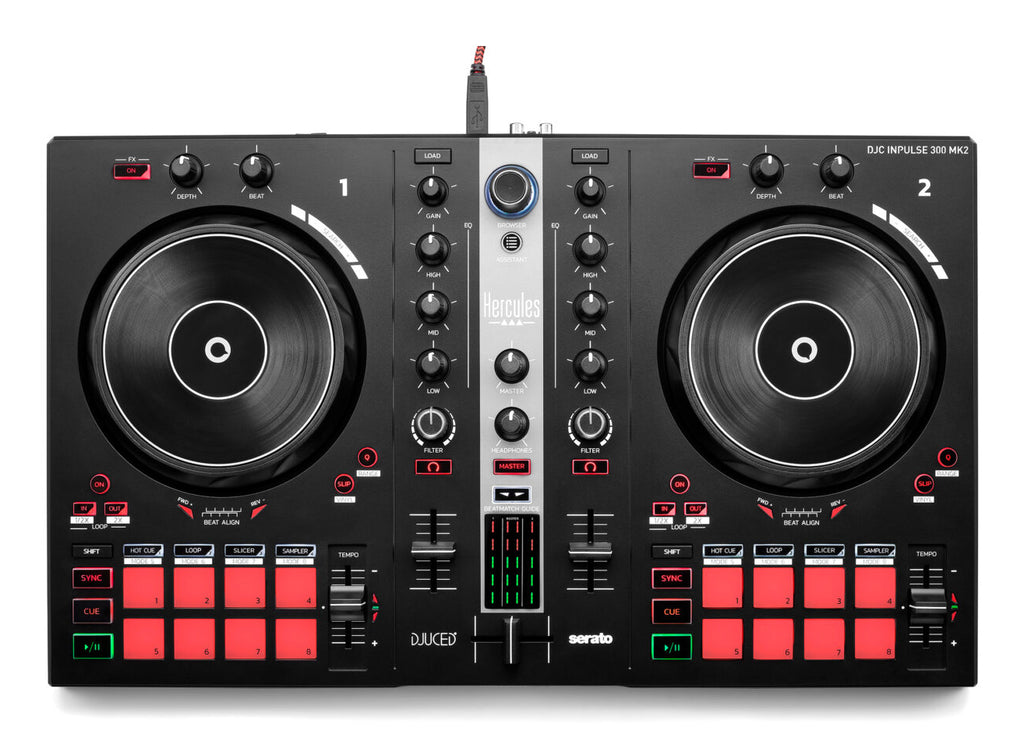 INPULSE 300 MK2 Controladora con opcin de realizar scratch utilizando discos de vinilo Negro  Rojo