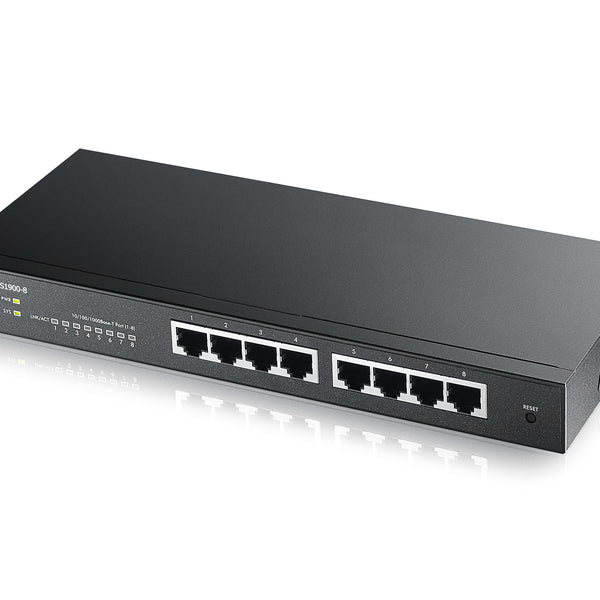 GS1900-8 Gestionado L2 Gigabit Ethernet (10/100/1000) Negro