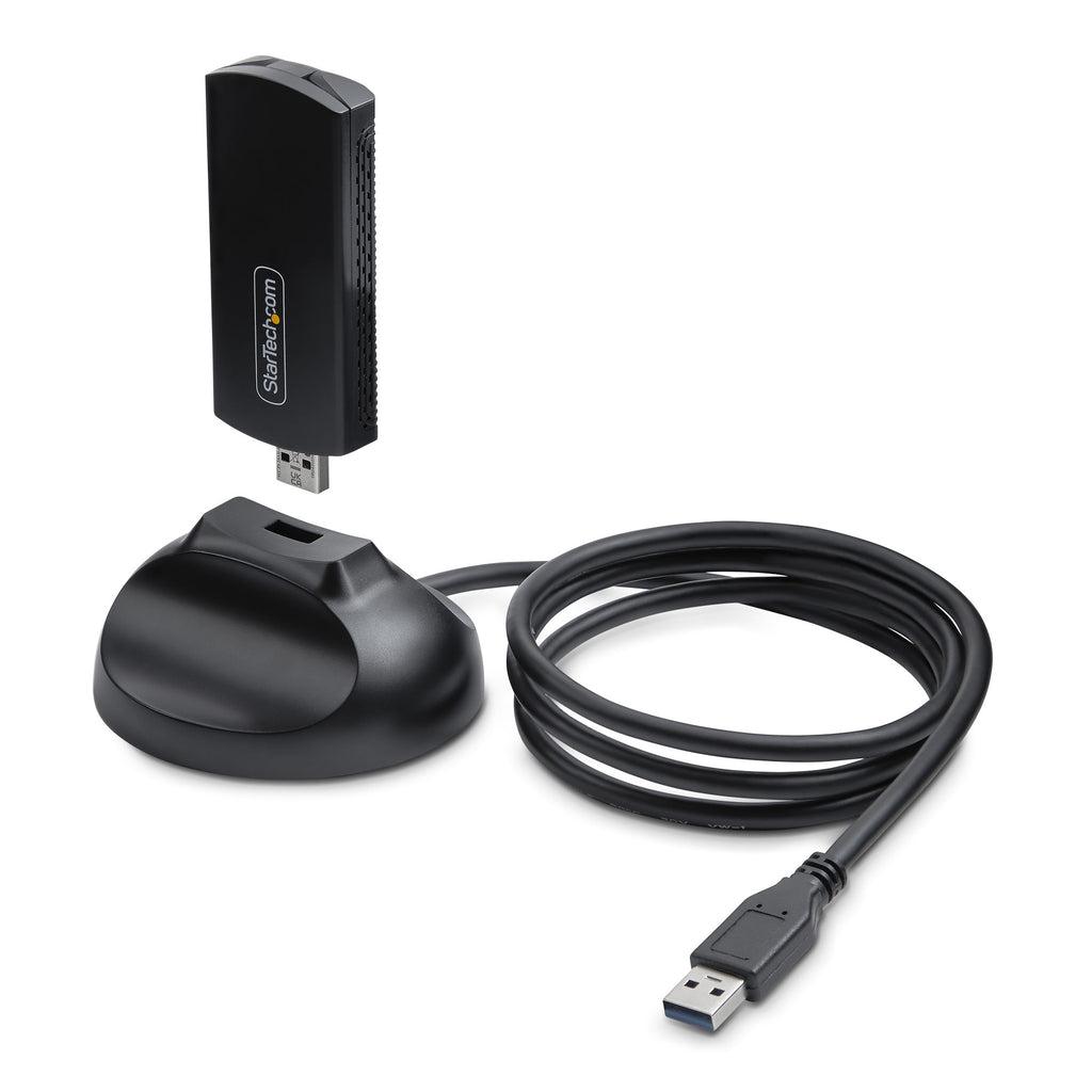 Adaptador USB Externo de Red Inalmbrica Wi-Fi 6E para Ordenador de Sobremesa o Porttil - NIC Inalmbrico de hasta 2402Mbps - Antena Plegable - WiFi 2 4/5/6GHz - 802.11b/g/n/ac/ax