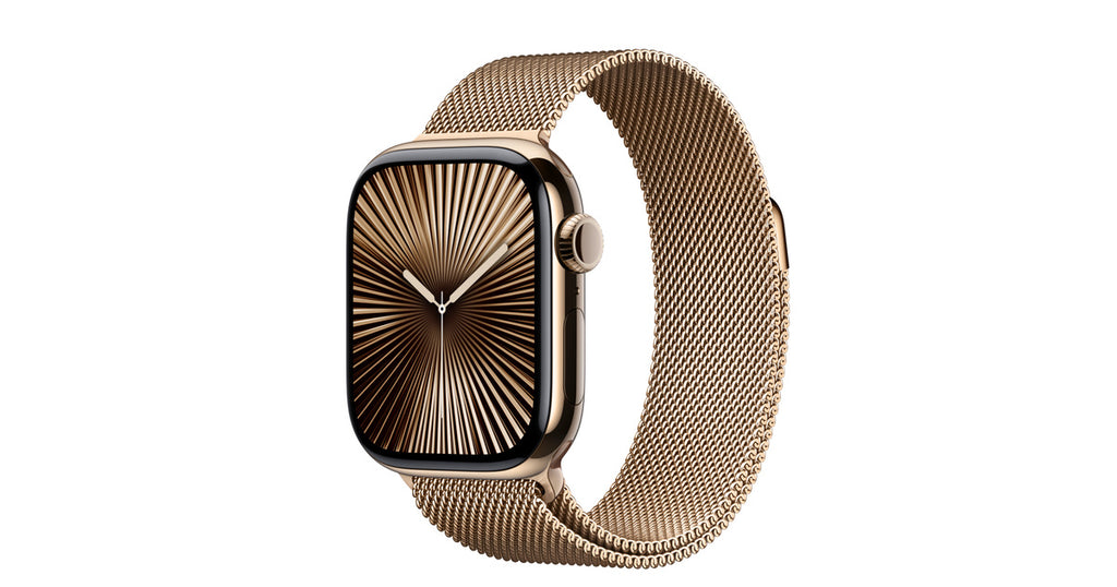 Apple Watch Series 11 GPS + Cellular 42mm Titanio Oro y Correa Milanese Loop Dorado