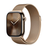 Apple Watch Series 11 GPS + Cellular 42mm Titanio Oro y Correa Milanese Loop Dorado
