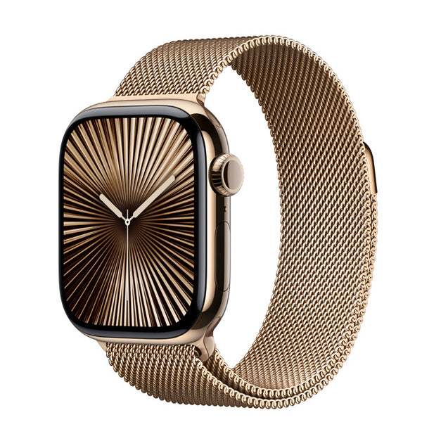 Apple Watch Series 11 GPS + Cellular 42mm Titanio Oro y Correa Milanese Loop Dorado