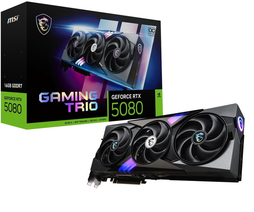 GAMING GEFORCE RTX 5080 16G TRIO OC tarjeta grfica NVIDIA 16 GB GDDR7
