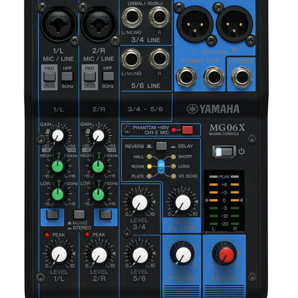 MG06X mezclador DJ 6 canales Negro