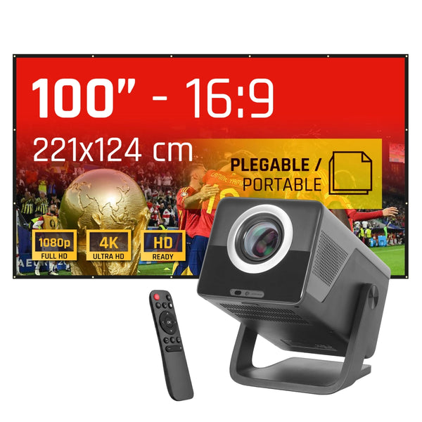 Pack proyector 4K + Lona proyeccin 100"
