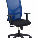 Silla Motilla malla azul asiento bali negro brazo regulable