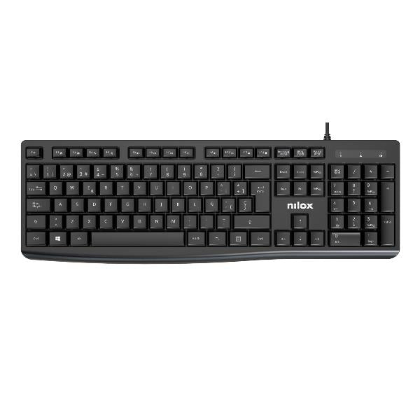 TECLADO CON CABLE  NEGRO  ESPAOL