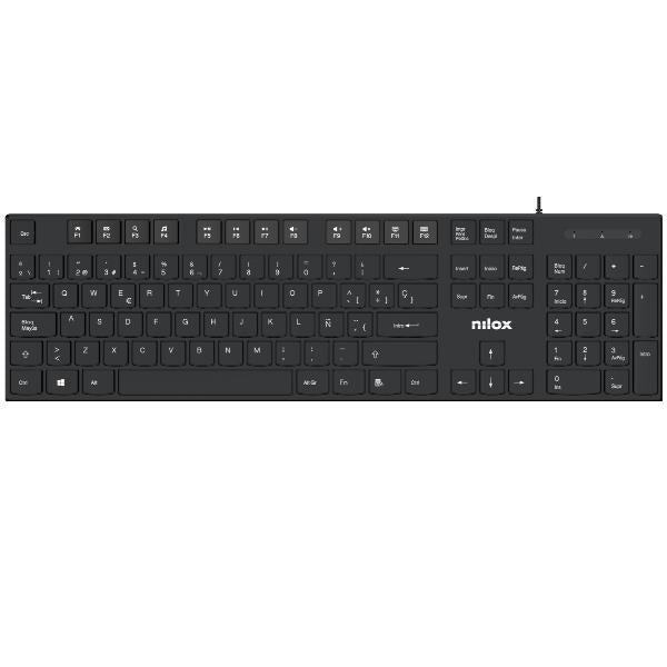 TECLADO CON CABLE  NEGRO  ESPAOL