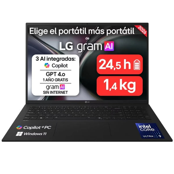 LG Gram 17" U9-228V 32GB LPDDR5X 1TB SSD Windows 11 Home Cargador NO includo