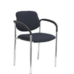 Silla fija Villalgordo bali gris oscuro chasis cromo con brazos