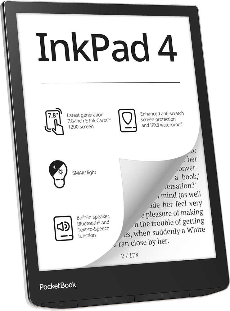 InkPad 4 lectore de e-book Pantalla tctil 32 GB Wifi Negro  Plata