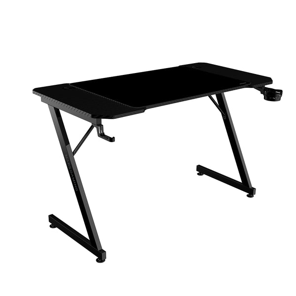 MGD-X120  Mesa Gaming Ergonmica  Superficie en Fibra de Carbono  Estructura Metlica  Alfombrilla XXL  Soporte Auriculares y Bebida  Gestin Cableado  Escritorio PC 120x60cm  Negro