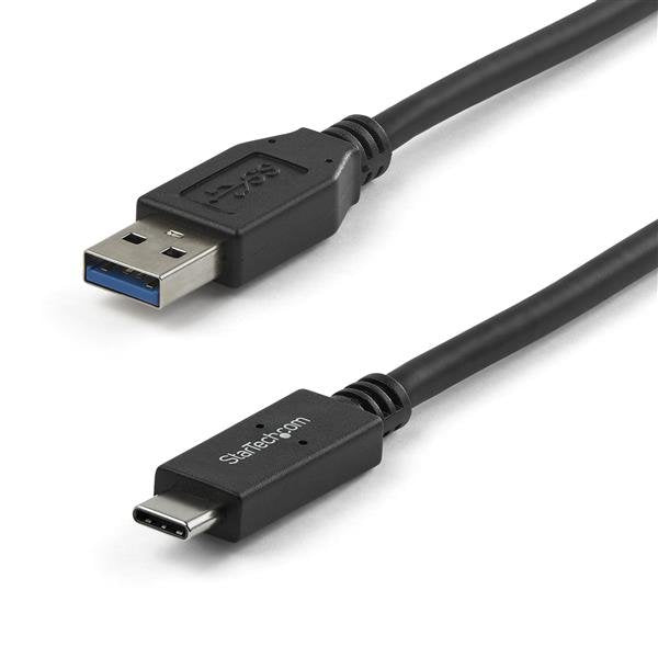 Cable de Carga y Sincronizacin USB-A a USB-C de 1m - Cable USB de 10Gbps - Cable de Datos USB-A a USB Tipo C - M/M - Negro