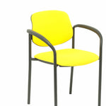 Silla fija Villalgordo bali amarillo chasis negro con brazos