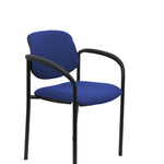 Silla fija Villalgordo bali azul chasis negro con brazos
