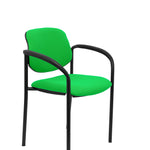Silla fija Villalgordo bali pistacho chasis negro con brazos