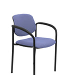 Silla fija Villalgordo bali azul claro chasis negro con brazos