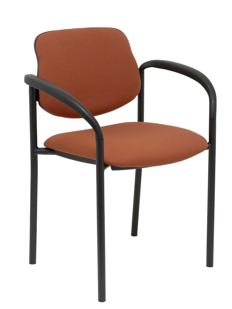 Silla fija Villalgordo bali marrn chasis negro con brazos