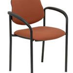 Silla fija Villalgordo bali marrn chasis negro con brazos