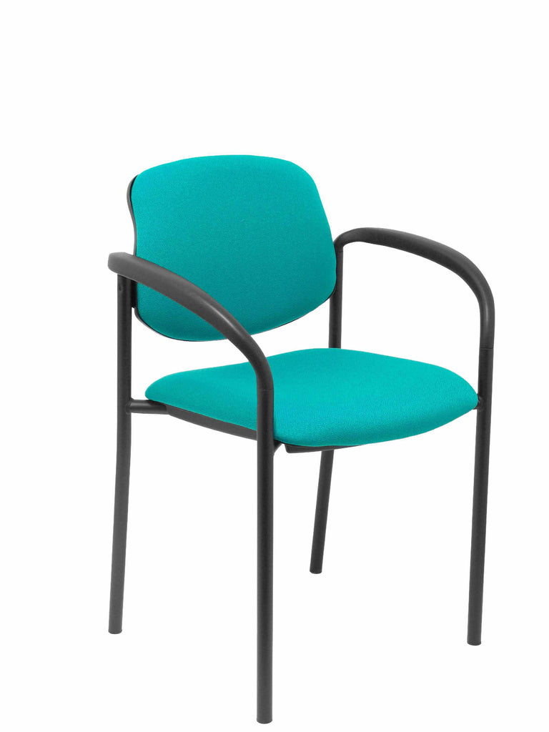 Silla fija Villalgordo bali verde chasis negro con brazos