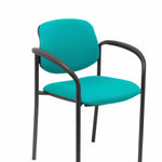 Silla fija Villalgordo bali verde chasis negro con brazos