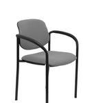 Silla fija Villalgordo bali gris chasis negro con brazos